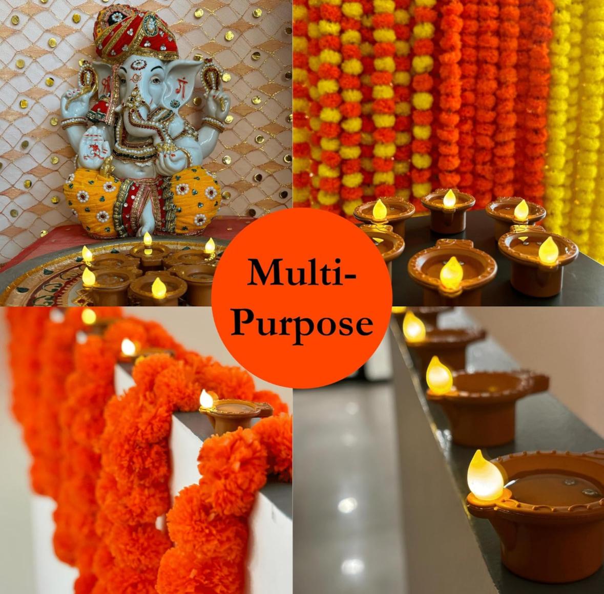 LED Water Sensor Diyas (Pack of 12/18/24 )