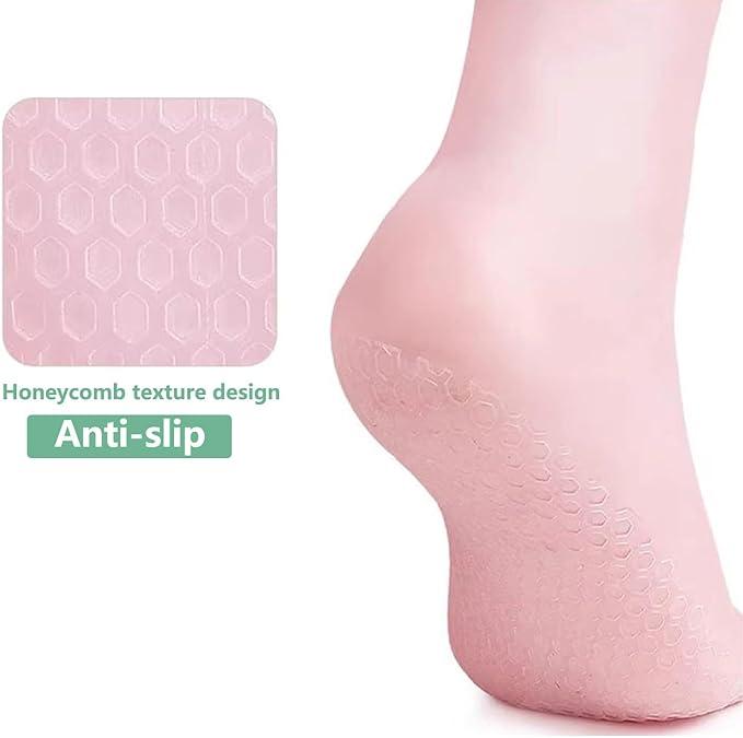 Silicone Gel Heel Socks for Dry Cracked Feet (Anti-Slip)