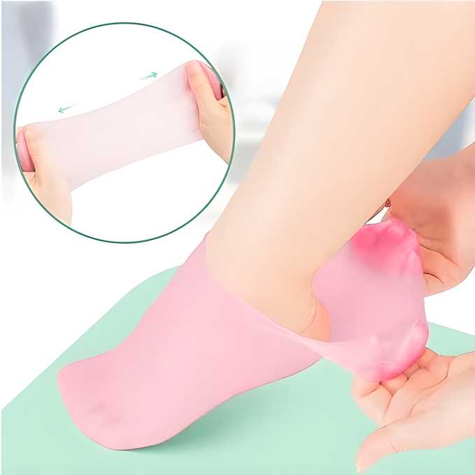 Silicone Gel Heel Socks for Dry Cracked Feet (Anti-Slip)