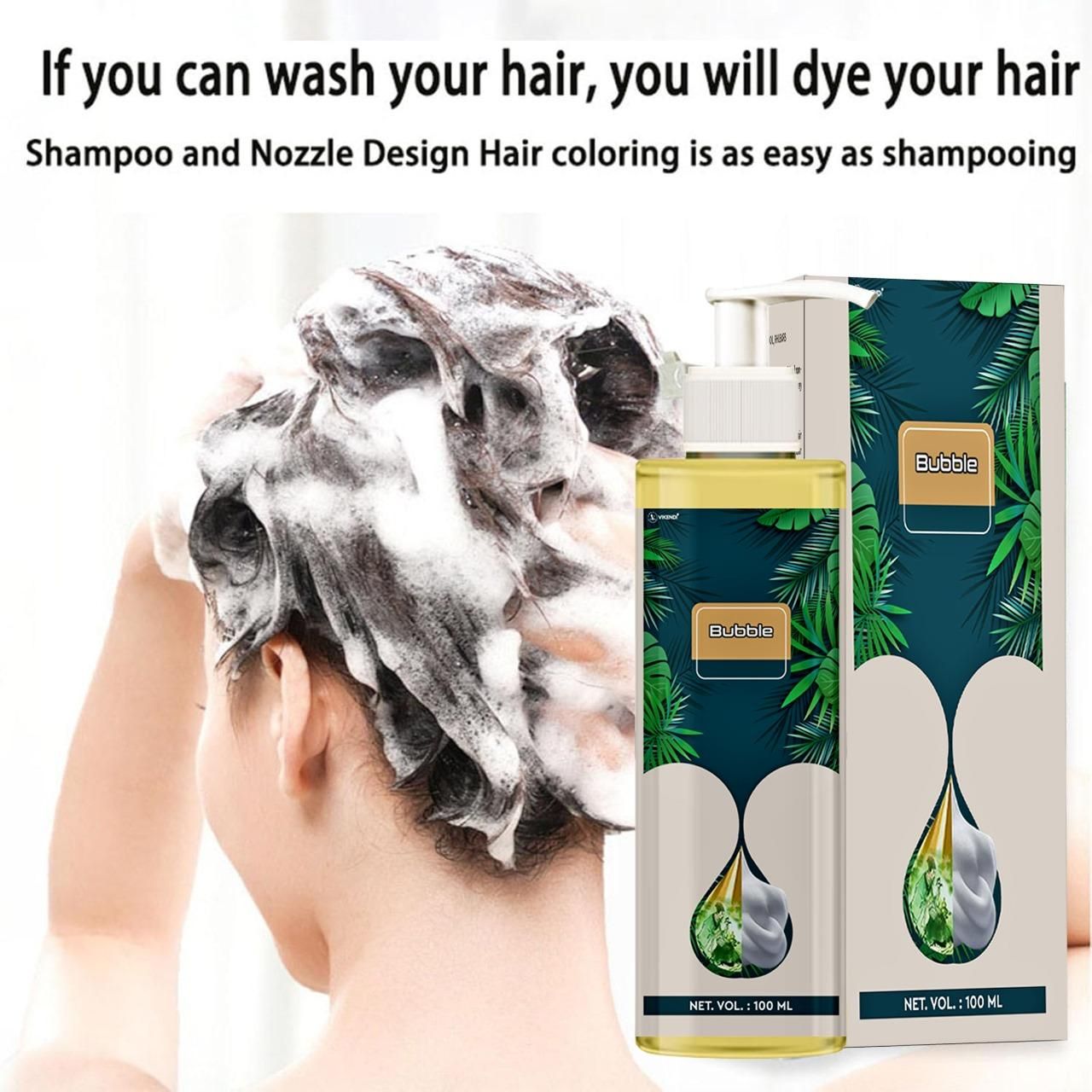 Natural Plant Bubble Hair Dye (Black Dye) 100ML