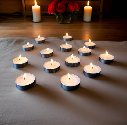 White Smokeless Unscented TeaLight Candles for Diwali, Christmas, Home Decoration (Pack of 50/100 Pcs - White Candles)