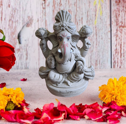 Beautiful Handmade 6 Inch Lord Ganpati Idol – Eco-Friendly & Natural Colors