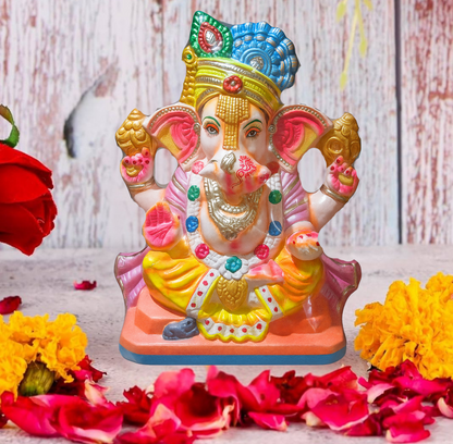 Eco-Friendly Ganpati Idol – 18 Inch Handcrafted Ganesha with Pooja Kit