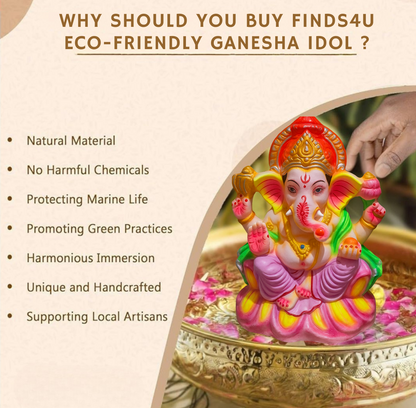 Eco-Friendly Ganpati Idol – 18 Inch Handcrafted Ganesha with Pooja Kit
