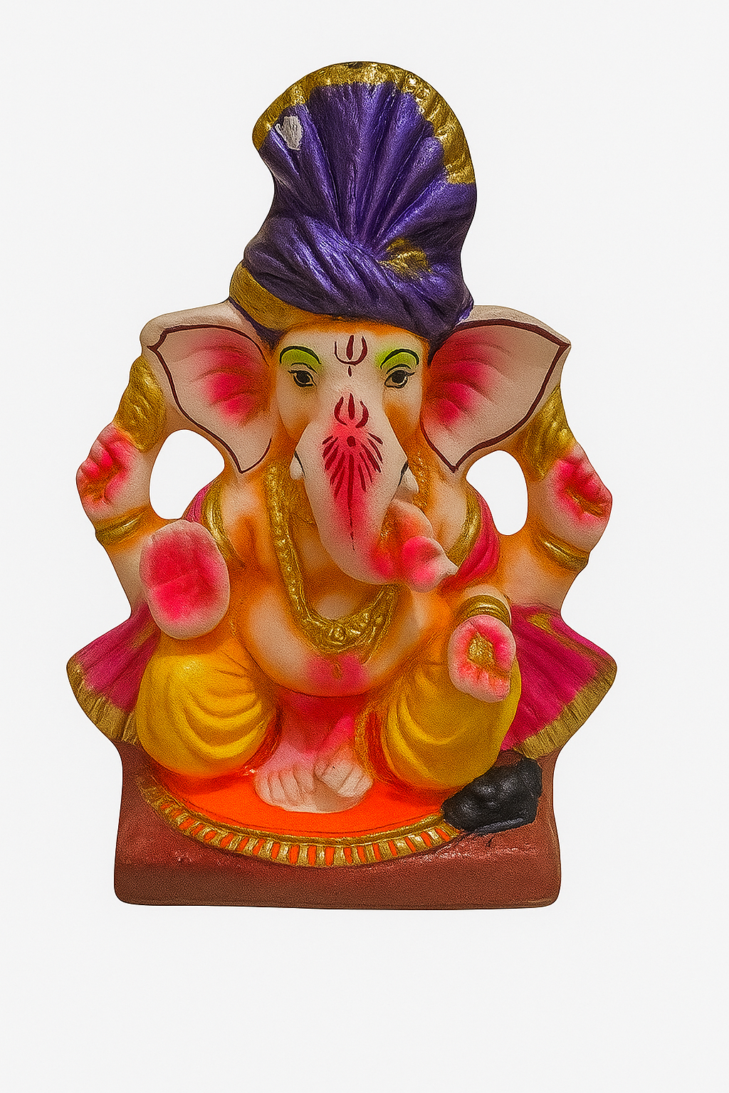 Beautiful Handmade 6 Inch Lord Ganpati Idol – Eco-Friendly & Natural Colors