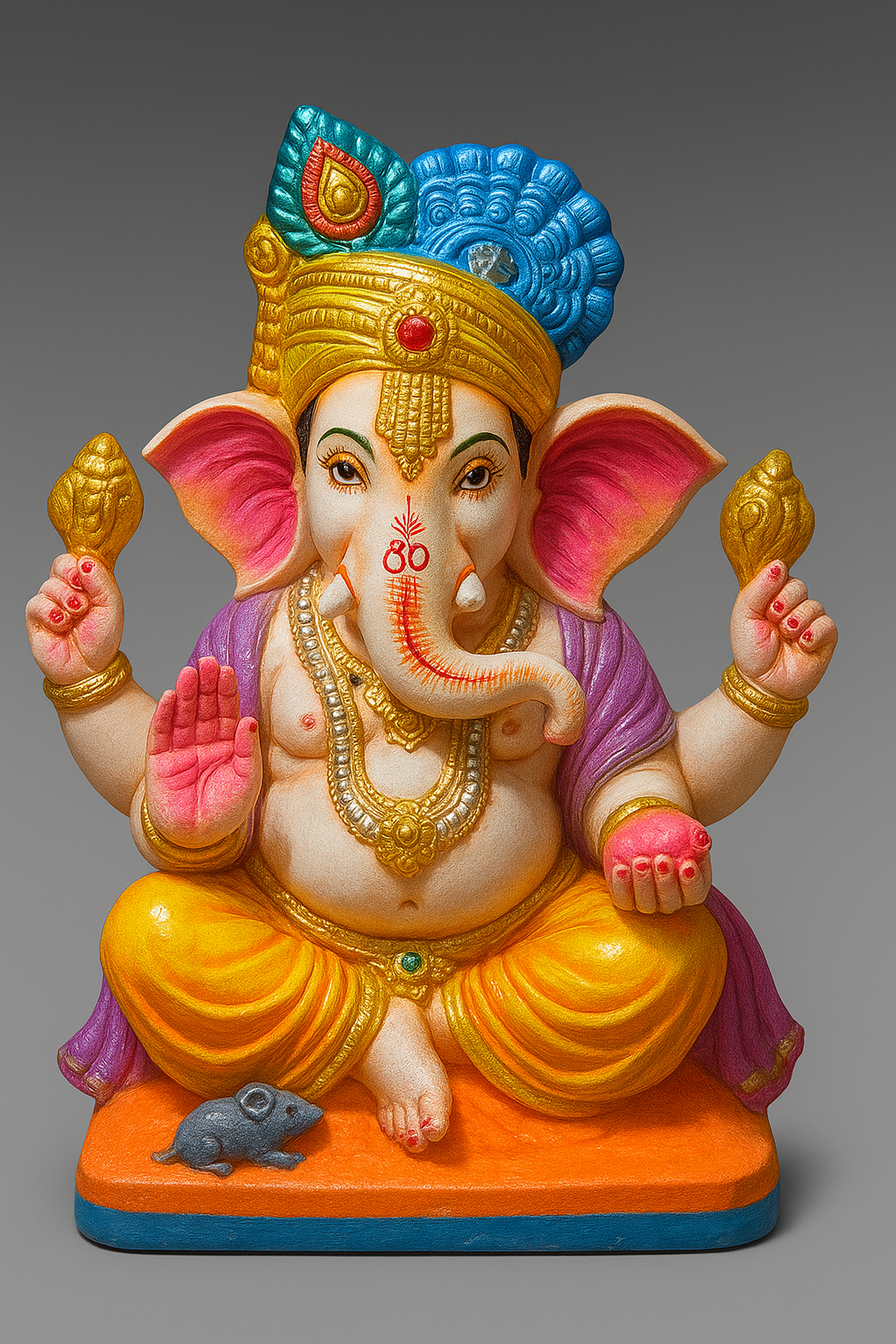 Eco-Friendly Ganpati Idol – 18 Inch Handcrafted Ganesha with Pooja Kit