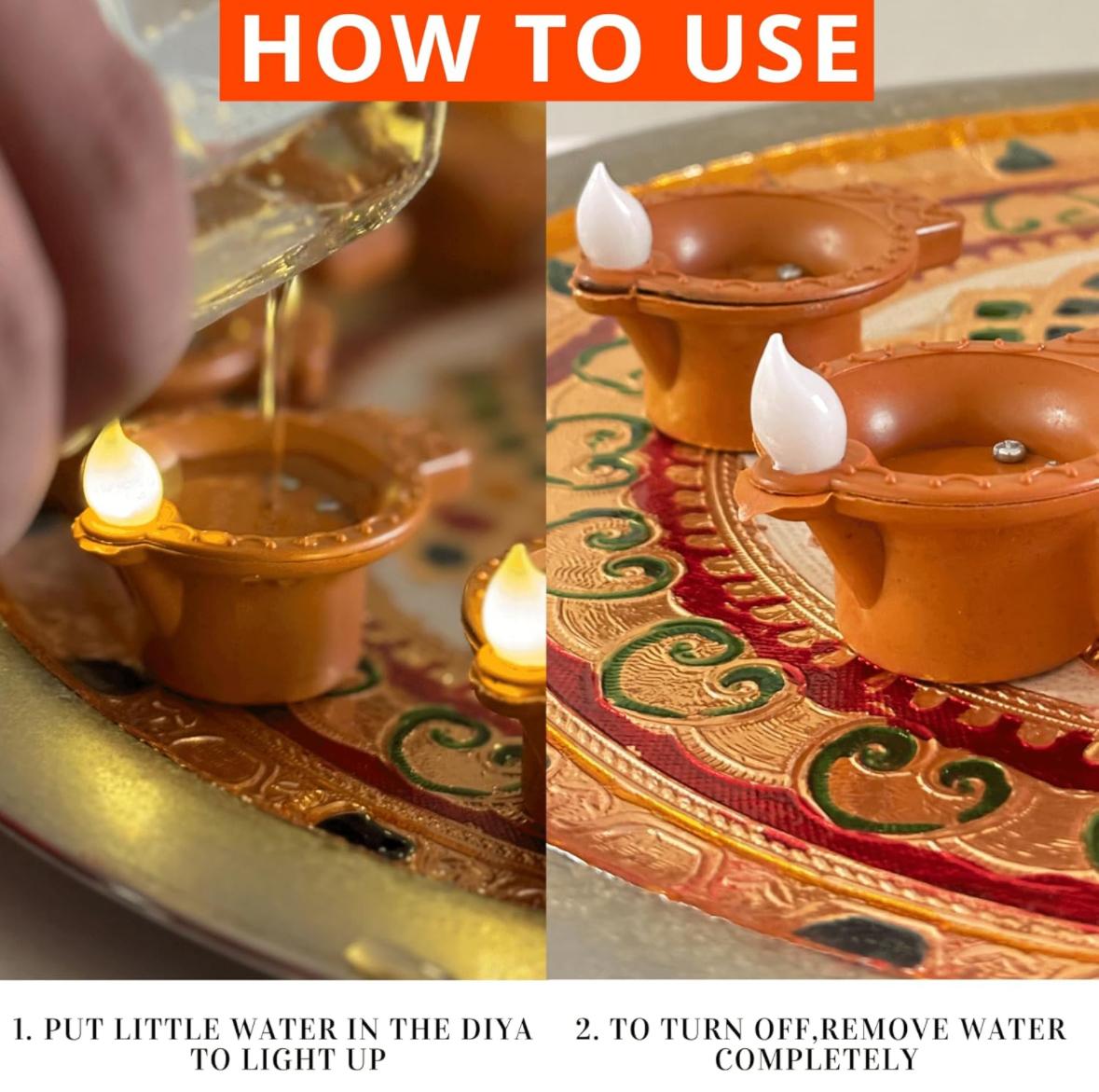 LED Water Sensor Diyas (Pack of 12/18/24 )