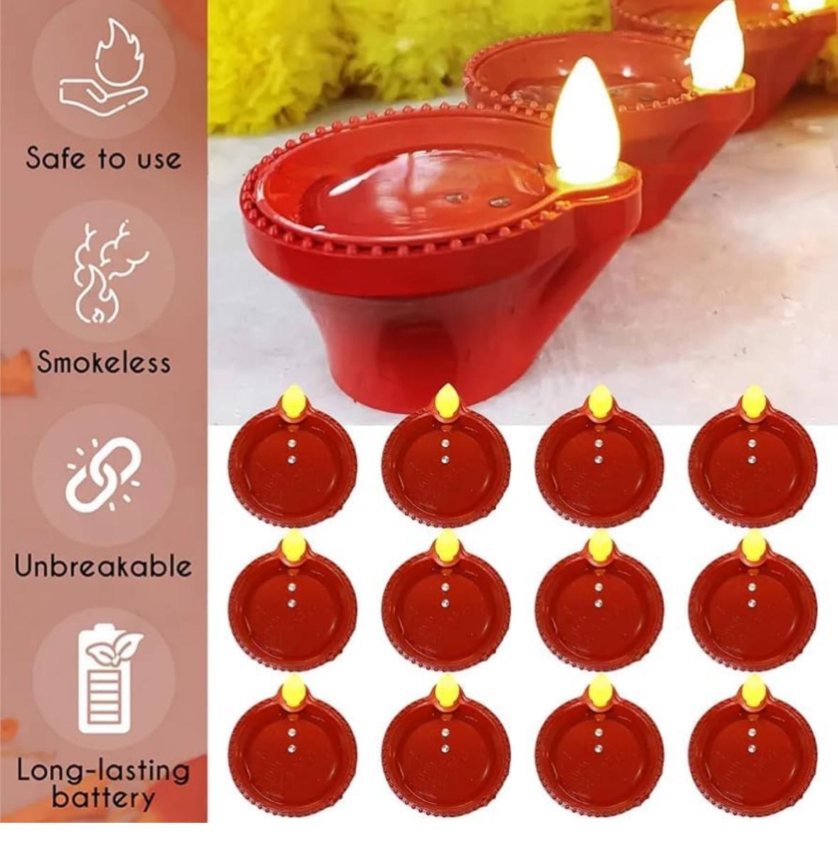 LED Water Sensor Diyas (Pack of 12/18/24 )