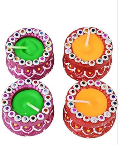 Matki Wax Diyas - Decorative Tealight Candles for Diwali, Weddings, and Festive Celebrations