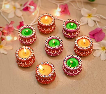Matki Wax Diyas - Decorative Tealight Candles for Diwali, Weddings, and Festive Celebrations