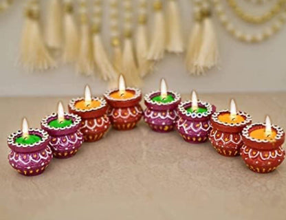Matki Wax Diyas - Decorative Tealight Candles for Diwali, Weddings, and Festive Celebrations